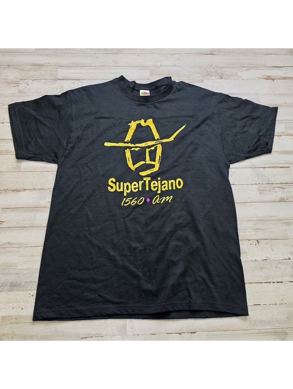 Super Tejano 1560 AM Radio Graphic Tee Latin Pop Music T-Shirt LG Austin Texas